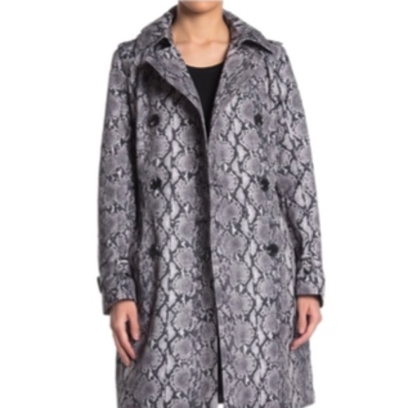 MICHAEL Michael Kors Vintage Snake-Print Belted Trench NWOT - Picture 2 of 5